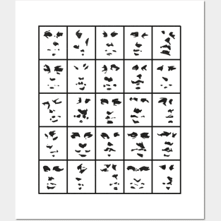Shadow Shapes of Faces in a Grid Posters and Art